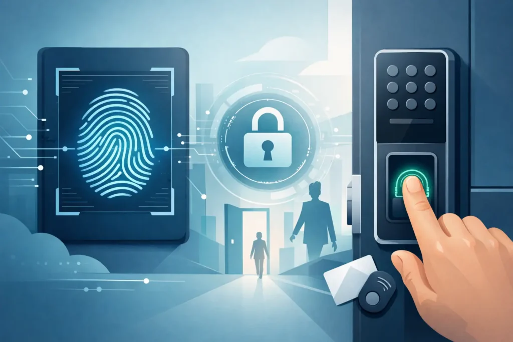 تكامل البصمة مع الأبواب لإدارة دخول أدق
