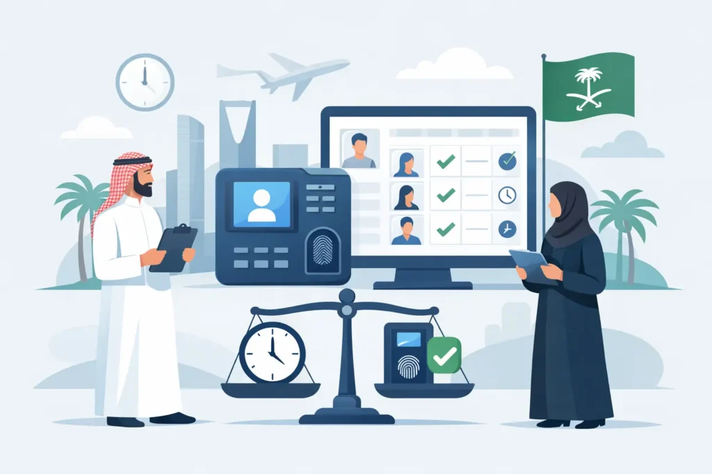 مقارنة أنظمة الحضور والانصراف للمنشآت السعودية